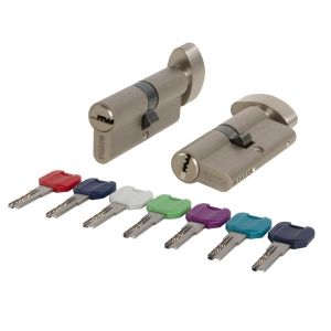 Цилиндровый механизм MaxPro7002Knob105mm(40+10+55) SN никель 7key с вертушкой